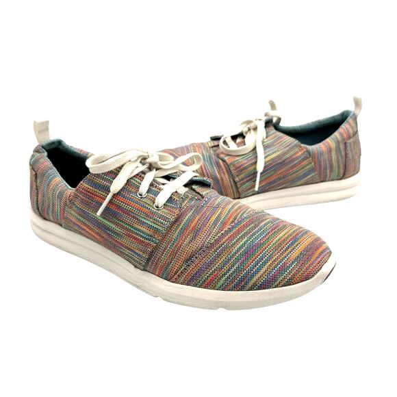 Toms Space Dye Del Rey Multicolor Lace Up Lightweight Casual Fashion Sneakers - Picture 1 of 11